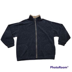 Vintage Field and Stream Mens Outdoor Fleece Jacket Size XL Made in USA Navy.